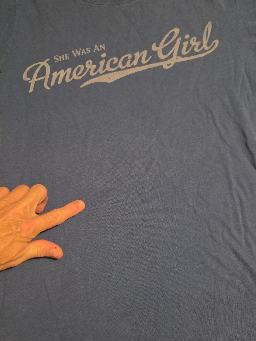 American Girl Blue Graphic Tee with Script Logo - Picture 4 of 7